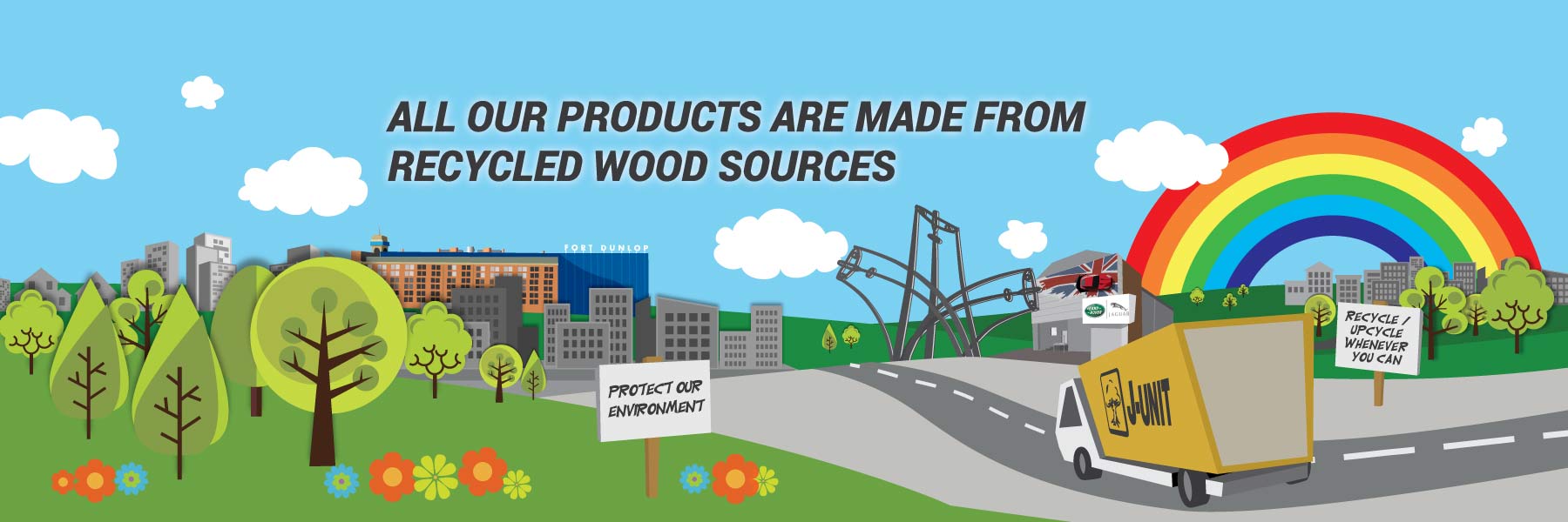 All our products are made from recycled wood sources